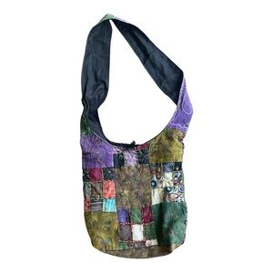 Boho Patchwork Shoulder Bag – Multicolor Quilted Hobo Purse